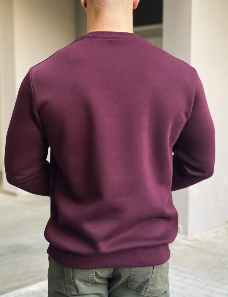 Everbest ανδρικό Plus Size μπορντό φούτερ με τύπωμα 251001 φωτογραφία
